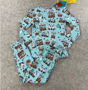 Posh Peanut Gingerbread Train Bamboo Pajama Set Size 5/6 NEW